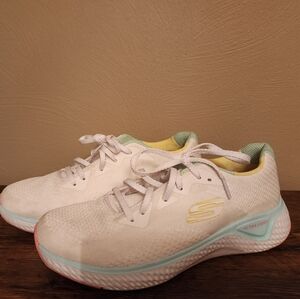 Skechers Women's White and Mint Sneakers